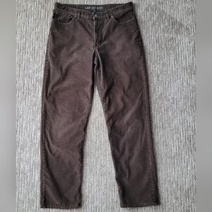 LAND'S END CORDUROY TRADITIONAL FIT PANTS POCKETS SOFT BROWN 34 WAIST X 32
